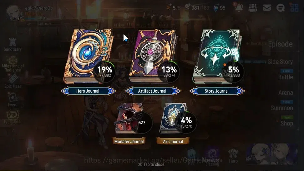 Epic Seven Accounts GLOBAL|UnVerif|4 ML(E Ilynav,S Taeyou,B Witch Iser image 3
