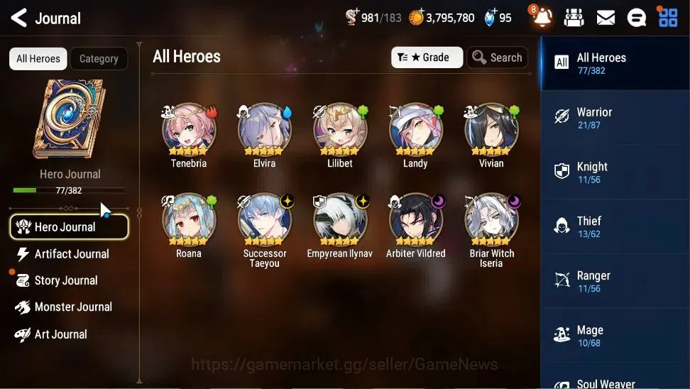 Epic Seven Accounts GLOBAL|UnVerif|4 ML(E Ilynav,S Taeyou,B Witch Iser image 5