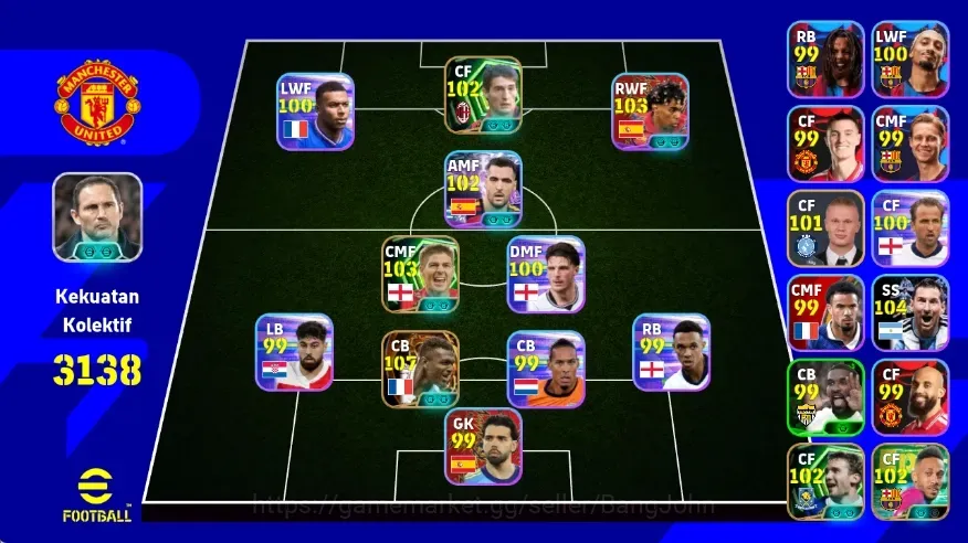 eFootball Accounts Others Android|PW 3138|Marcelo Desailly Big T,Mikel Merino Show T,Steven Gerrard Epic,Daniele Massaro 1