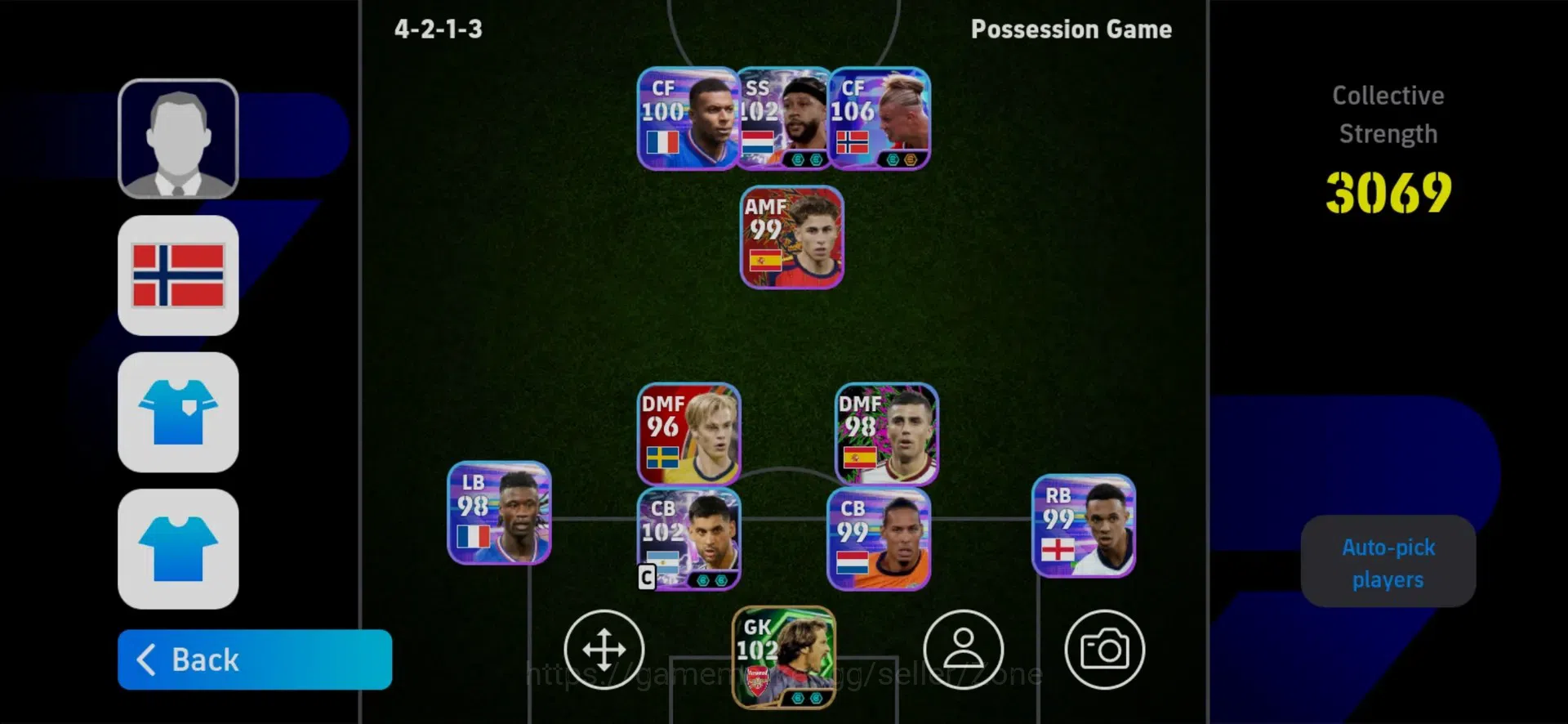 eFootball Accounts Meta Player Android|PW 3069|POTW Vinícius Júnior|Show Time Haaland, Messi, Yamal, Romero, Depay| Epic 1