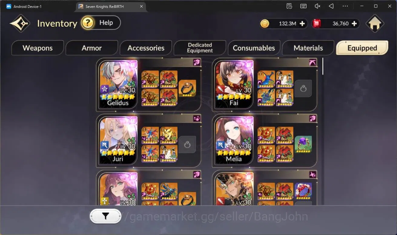 Seven Knights Re:Birth Accounts Global|Full EX7(Gelidus TC2,Fai TC1,Juri TC1,Melia image 11