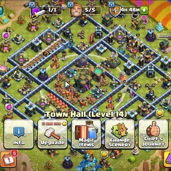 Clash of Clans Accounts High-End LV 145|TH 14 - BH 9|Limited Skin|BK 76,AQ 81,GW 58,MP 50,RC 30|BM 16,BC 15|1661