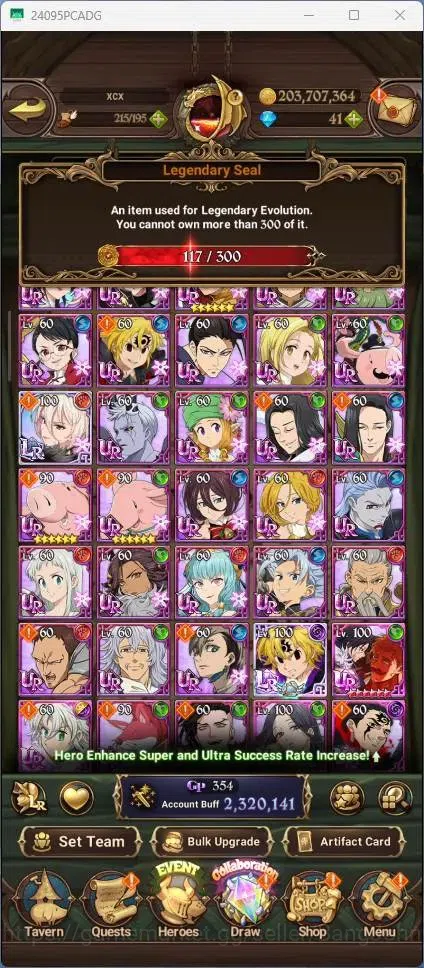 The Seven Deadly Sins: Grand Cross Accounts ASIA |2.32M CC|117 LS|LR Mesis 6/6|UR Menor 2/6,KO image 4