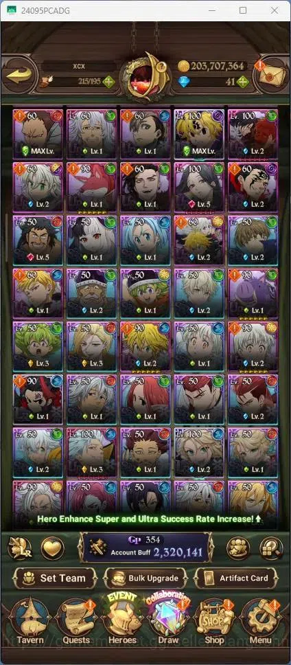 The Seven Deadly Sins: Grand Cross Accounts ASIA |2.32M CC|117 LS|LR Mesis 6/6|UR Menor 2/6,KO image 7