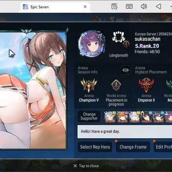 Epic Seven Accounts Limited Hero Europe|Ready RTA|38ML(Zio,Borunka,Straze,Salome,Harsetti.etc)Freiren collab,skin|Bonus