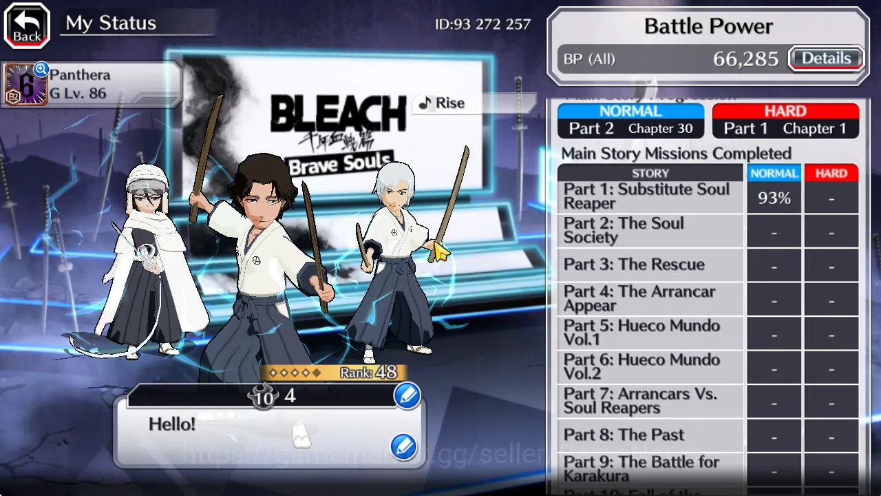 Bleach: Brave Souls Accounts Starter [GLOBAL]6K Orb+Fresh All Story|Shunsui,Jushiro Soul Reaper,Swimsuit25 Masaki,Fierce 4