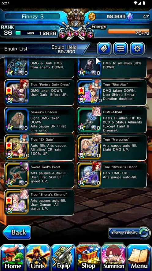 Grand Summoners Accounts End-Game Global|Rank 36|10 Ascend 3 TW|(Emiya,Shuna,SS Liza)+TW,S 10