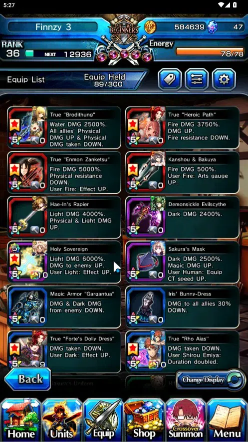 Grand Summoners Accounts End-Game Global|Rank 36|10 Ascend 3 TW|(Emiya,Shuna,SS Liza)+TW,S 9