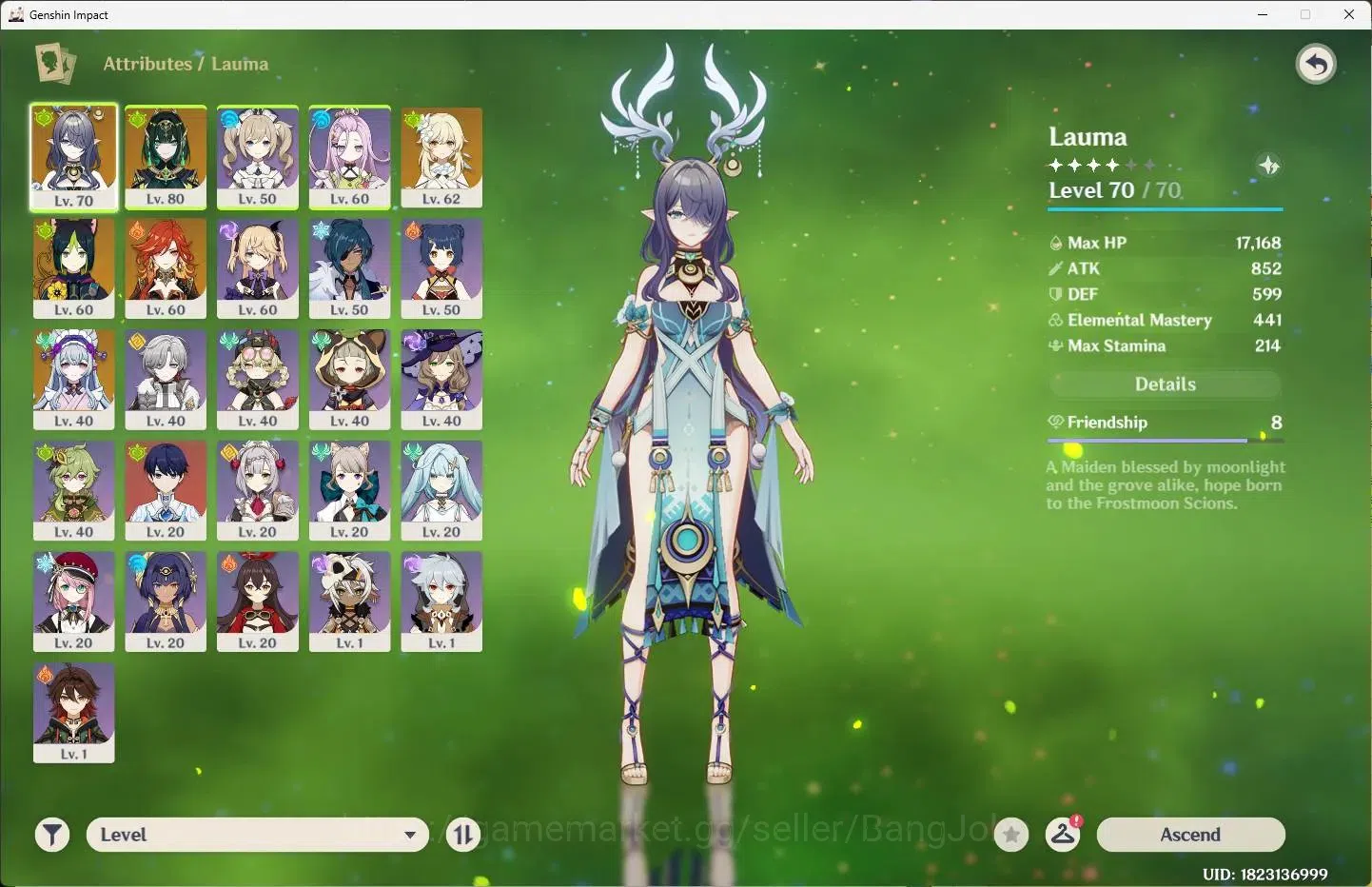 Genshin Impact Accounts ASIA | AR 45 | 3 Limit+2 Charstd | Lauma, Nefer, M image 2