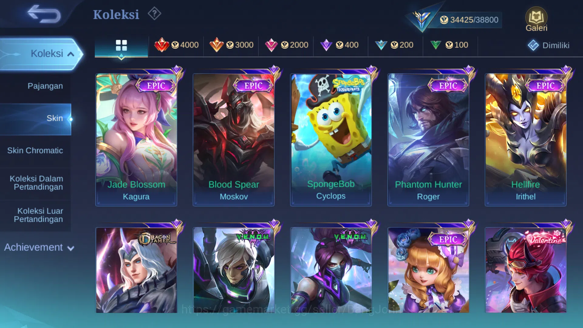 Mobile Legends: Bang Bang Accounts hero 81 | skin 133 | prime granger, m6 claude, dra image 6