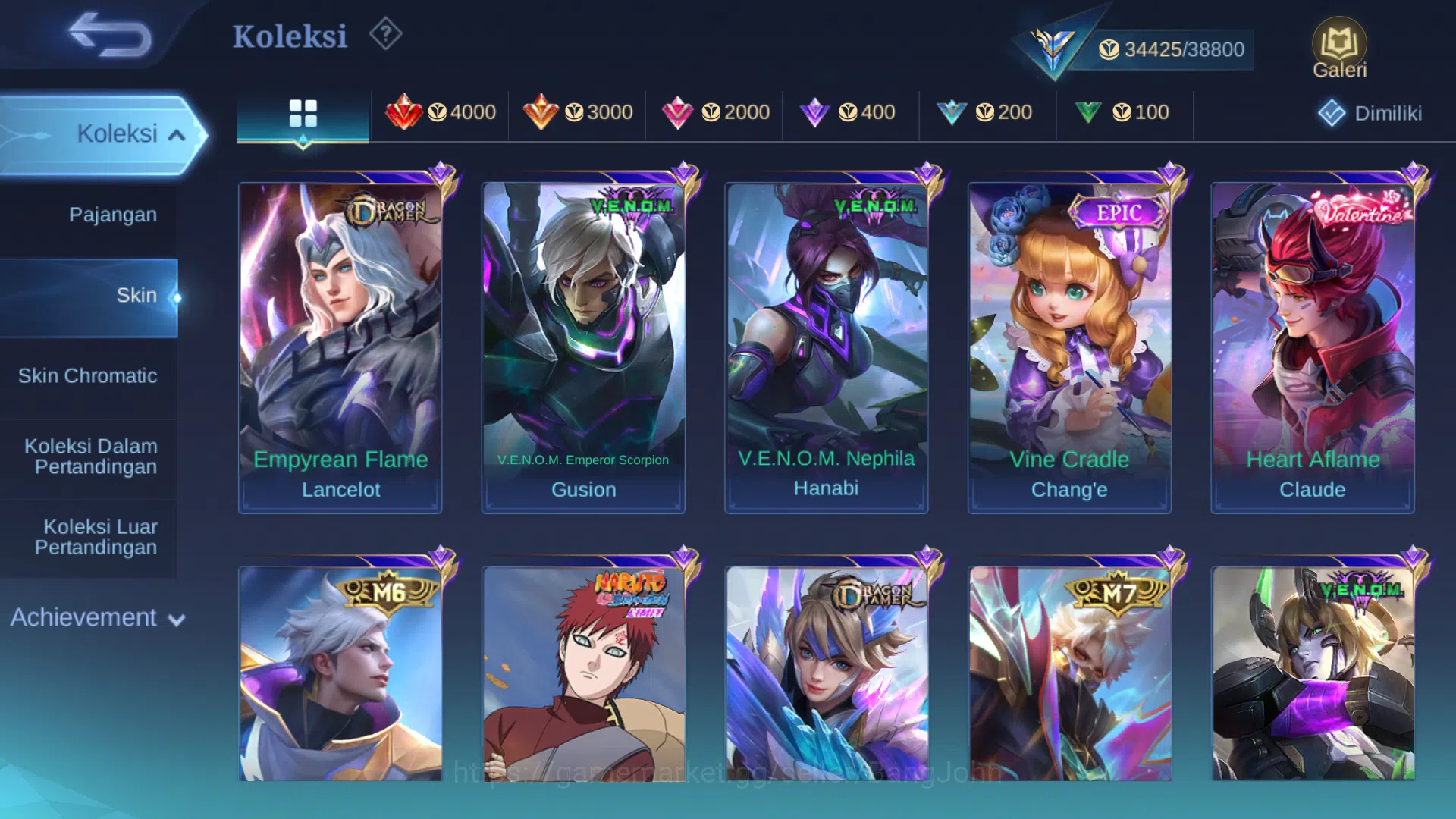Mobile Legends: Bang Bang Accounts hero 81 | skin 133 | prime granger, m6 claude, dra image 7