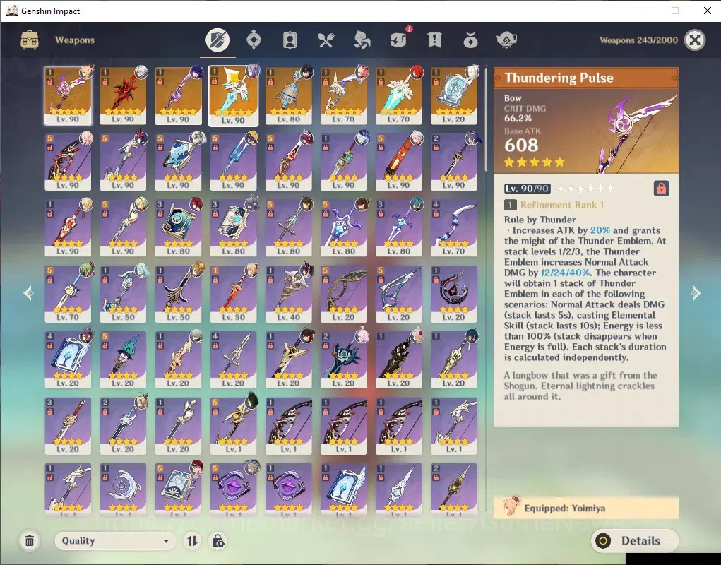 Genshin Impact Accounts ASIA|Ready Gacha 1,6K Primo|AR 59|11 Limited+8 (*5 image 8