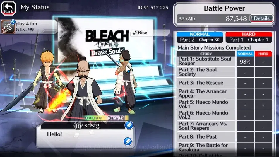 Bleach: Brave Souls Accounts [GLOBAL]20K Orb+Fresh All Story|Lv 200[TYBW24 OhTe image 4