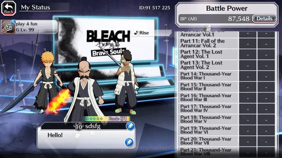 Bleach: Brave Souls Accounts [GLOBAL]20K Orb+Fresh All Story|Lv 200[TYBW24 OhTe image 5
