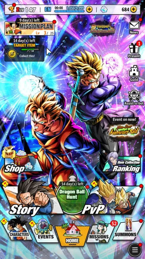 Dragon Ball Legends Accounts High-End Android | Lvl 147|12.7M Total Power|684 CC|1 UL|1 LR|UL Super Saiyan Goku|LR Super 7