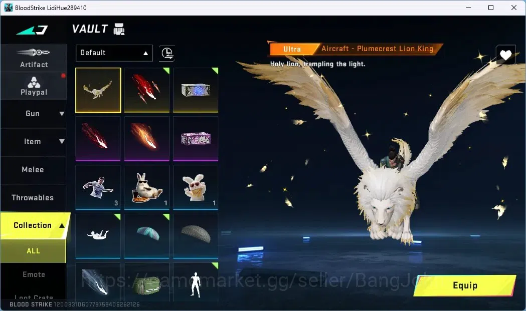 Blood Strike Accounts ASIA | 1 ETERNAL: M700-Seraph|1 ULTRA Aircraft|1 E image 5