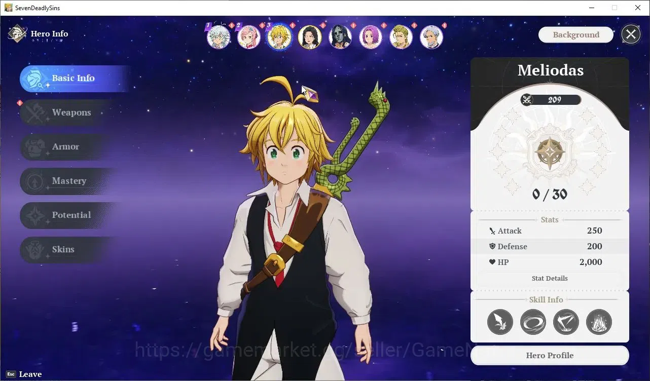 The Seven Deadly Sins: Origin Accounts EUROPE |Fresh Starter Lvl 2|2 SSR| Meliodas, Guila image 1
