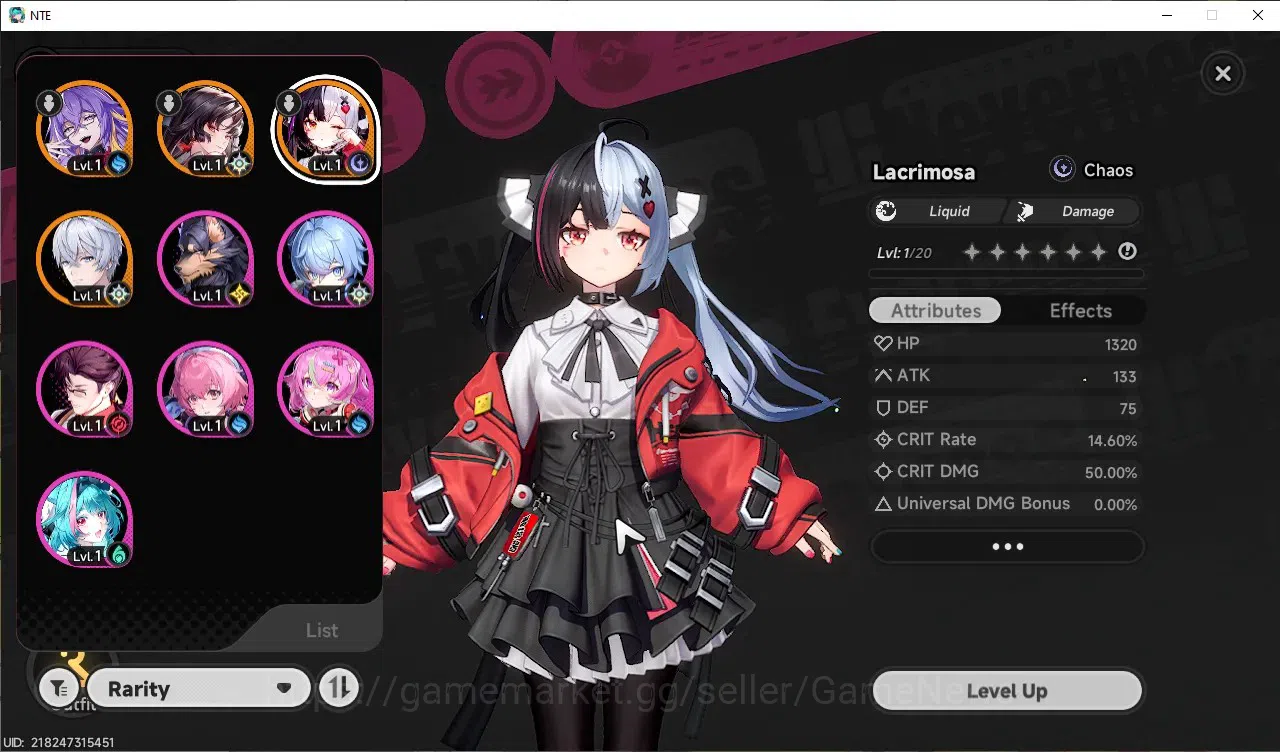 Neverness to Everness Accounts GLOBAL SEA|HL 3|3 SSR (Lacrimosa+Sign,Hotori),Fadi image 1