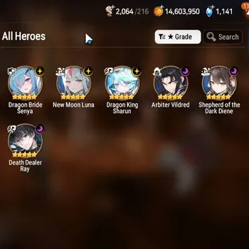 Epic Seven Accounts Starter Global Unverif|Fresh Starter|6 ML(SotDDiene,DKSharun,DBSenya,NMLuna, Etc.)|PoH ON|SS 1.1K|MoR