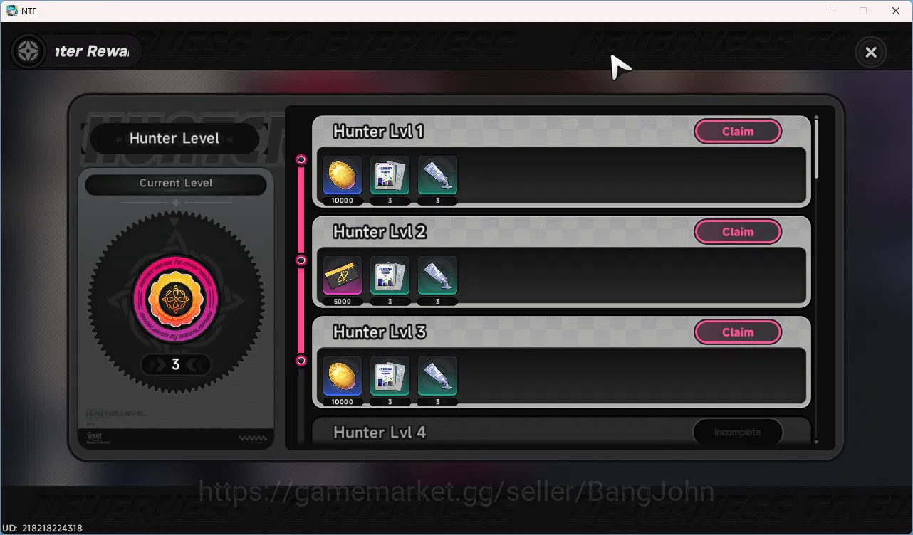 Neverness to Everness Accounts EU | Starter Lvl 3 | 1 S Nanally + 5 A Char + Car image 7