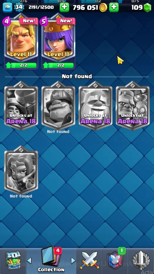 Clash Royale Accounts Starter Lvl 34|Trophy 6121|KTL 12|Limited Skin|Card 116| 7 EVO 3 Champ 21 Legendary 33 Epic,30 Rare,29 13