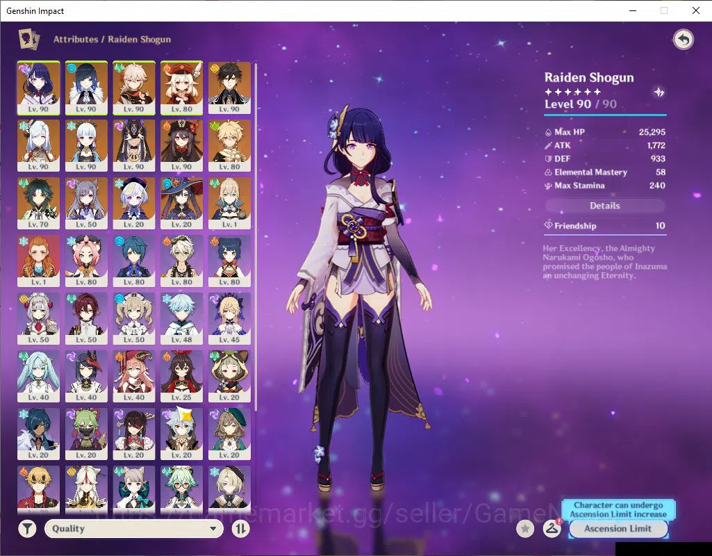 Genshin Impact Accounts ASIA|AR 57|10 Limited+2(*5Weapon)|Raiden,Yelan,Kaz image 3