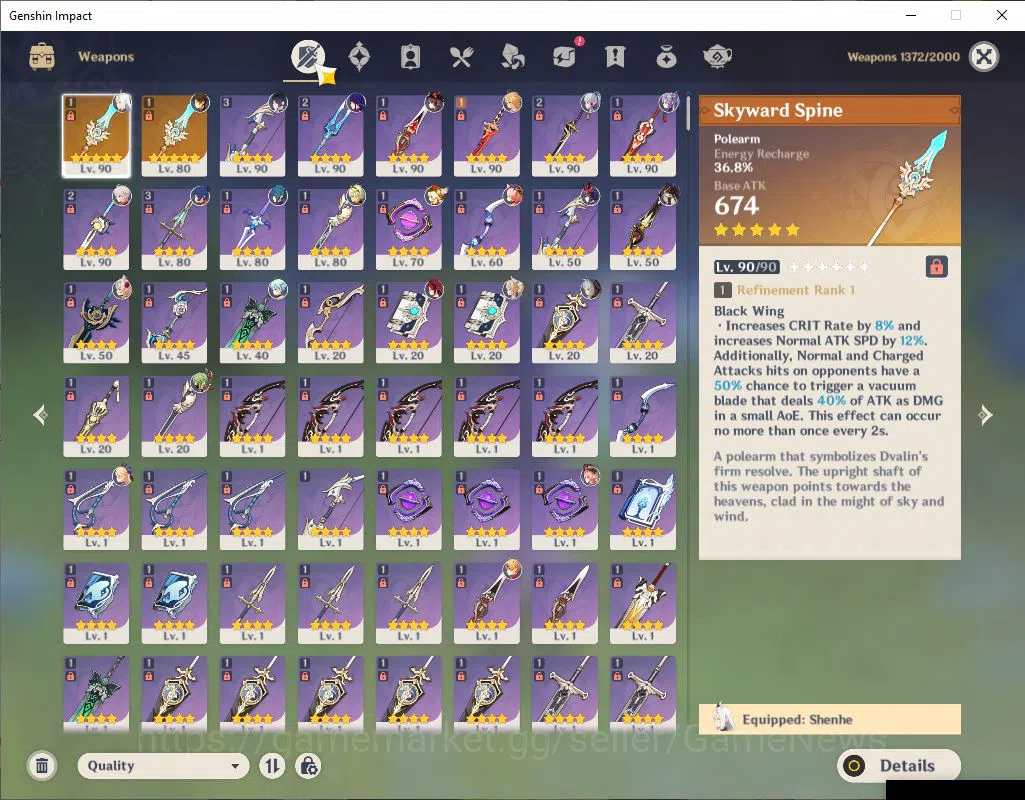 Genshin Impact Accounts ASIA|AR 57|10 Limited+2(*5Weapon)|Raiden,Yelan,Kaz image 4