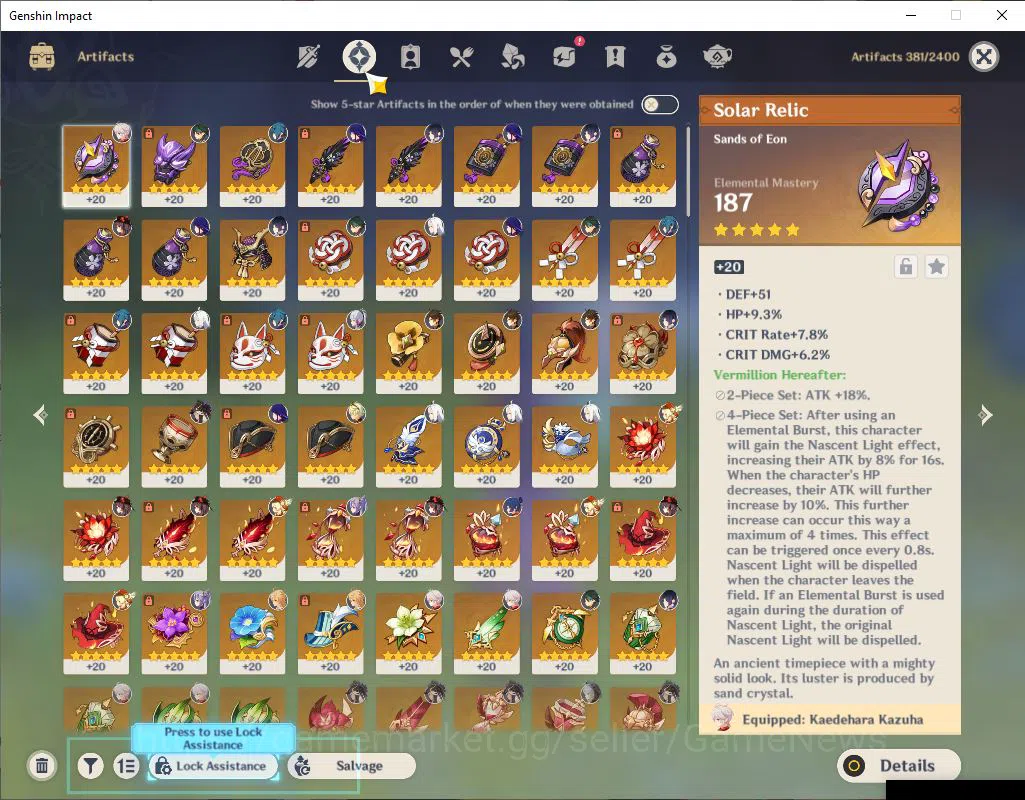 Genshin Impact Accounts ASIA|AR 57|10 Limited+2(*5Weapon)|Raiden,Yelan,Kaz image 5
