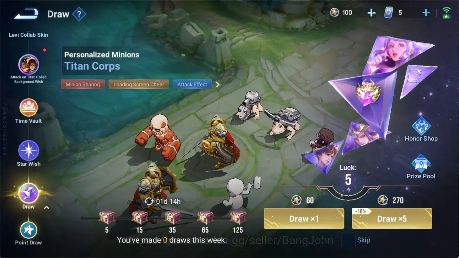 Honor of Kings Accounts Global | 14H 4S | Legend Skin Selection Chest (Di  image 4