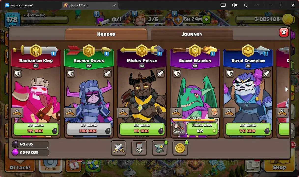 Clash of Clans Accounts Global |TH16–BH10|LVL 178|HH 9|AQ90,BK83,GW60,MP52 image 12