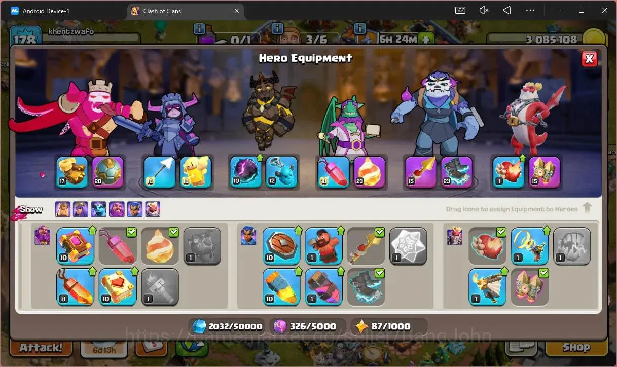 Clash of Clans Accounts Global |TH16–BH10|LVL 178|HH 9|AQ90,BK83,GW60,MP52 image 15