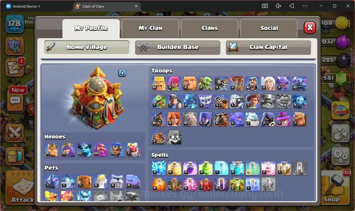 Clash of Clans Accounts Global |TH16–BH10|LVL 178|HH 9|AQ90,BK83,GW60,MP52 image 2