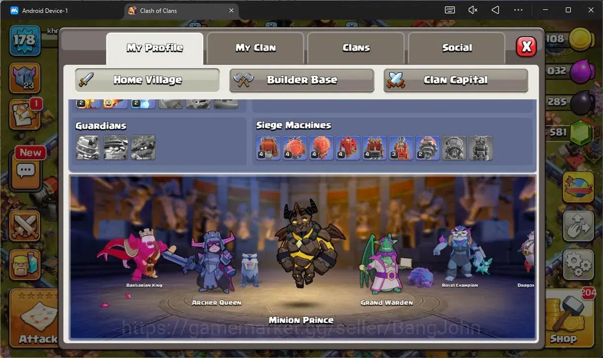 Clash of Clans Accounts Global |TH16–BH10|LVL 178|HH 9|AQ90,BK83,GW60,MP52 image 3