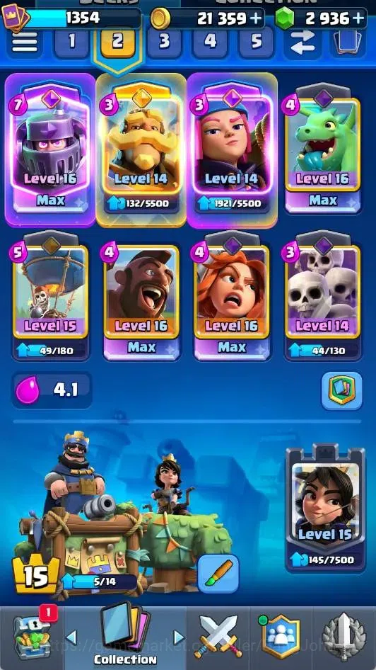 Clash Royale Accounts Mobile |KTL 15|Trophy 11117|4 Max L16 Card|3 Heroe image 17