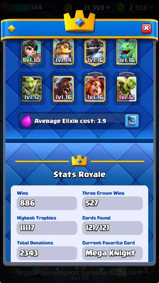 Clash Royale Accounts Mobile |KTL 15|Trophy 11117|4 Max L16 Card|3 Heroe image 18