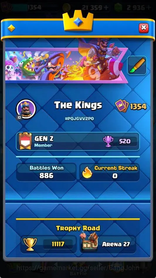 Clash Royale Accounts Mobile |KTL 15|Trophy 11117|4 Max L16 Card|3 Heroe image 19