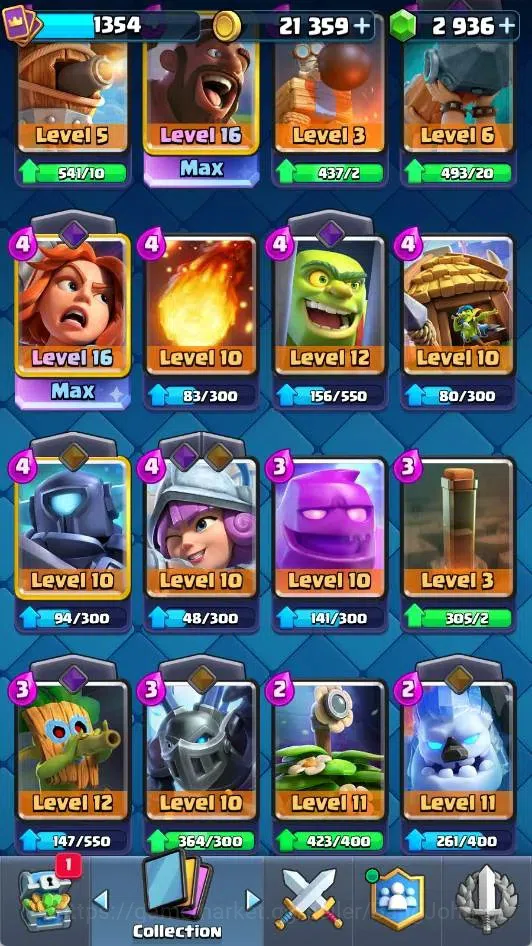 Clash Royale Accounts Mobile |KTL 15|Trophy 11117|4 Max L16 Card|3 Heroe image 4