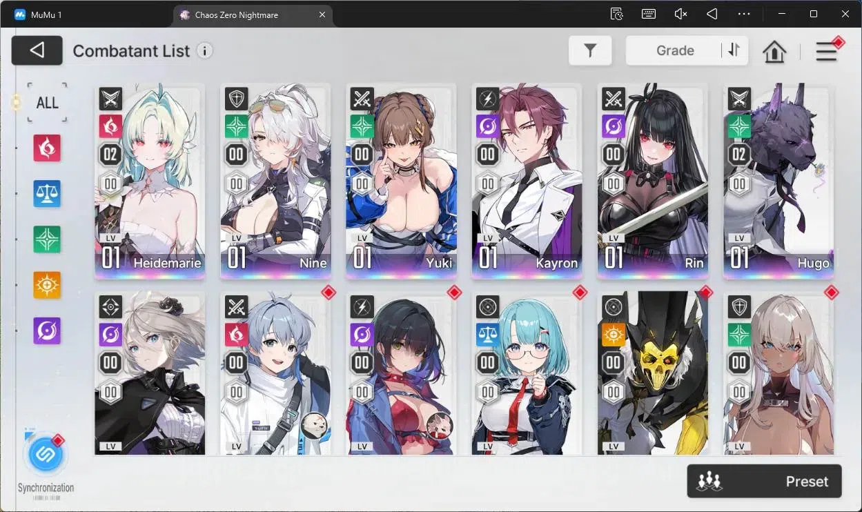 Chaos Zero Nightmare Accounts ASIA | Lv54 | SSR 7 | Heidemarie ME2 | Hugo ME2 |S image 11