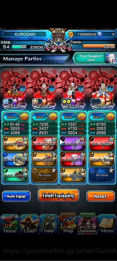 Grand Summoners Accounts Global|Rank 54|17 Ascend+3 TW|[Chloe,Accelerator,I image 3