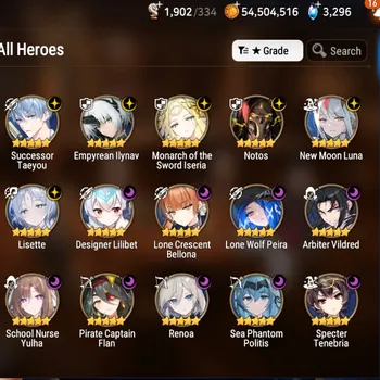Epic Seven Accounts Mid-Tier Global UnVerif|Mor 81|15 ML(Lisette,Notos,School NYulha,Monarch