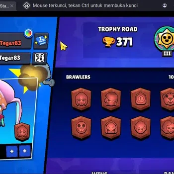 Brawl Stars Accounts Trophy 371|1 Max Hypercharge(Nita)|10 Brawler|1Legend(Shelly),1Mythic,2Epic|3026 Bling|31 Gems