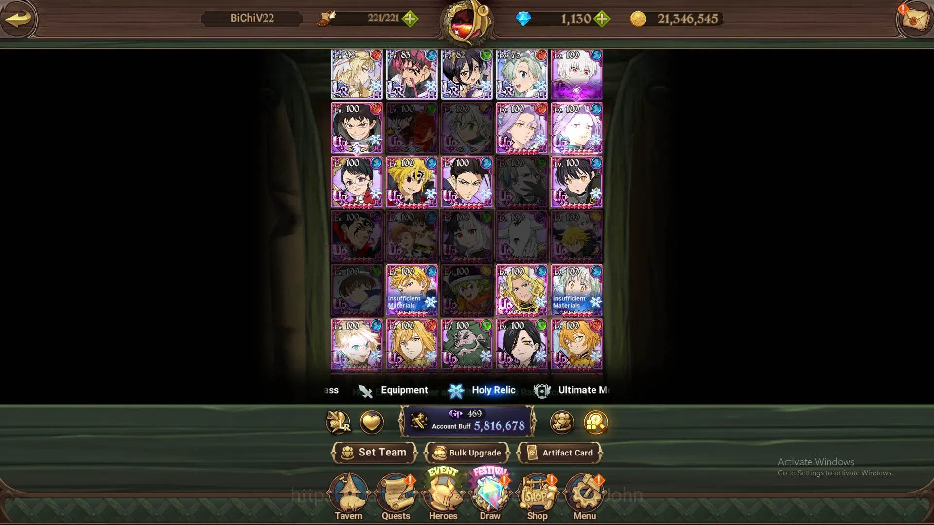 The Seven Deadly Sins: Grand Cross Accounts Endgame ASIA|5.8M CC|LS129-DM 11304LR 13