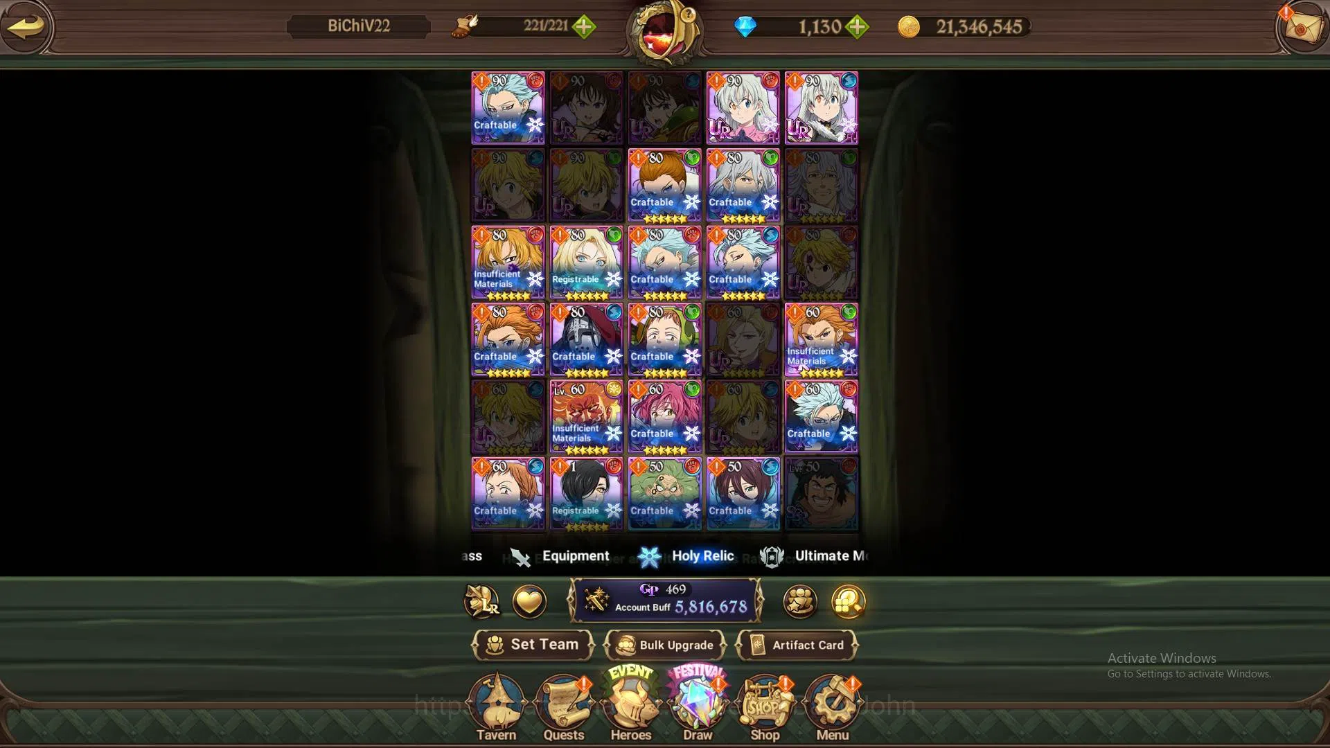 The Seven Deadly Sins: Grand Cross Accounts Endgame ASIA|5.8M CC|LS129-DM 11304LR 16