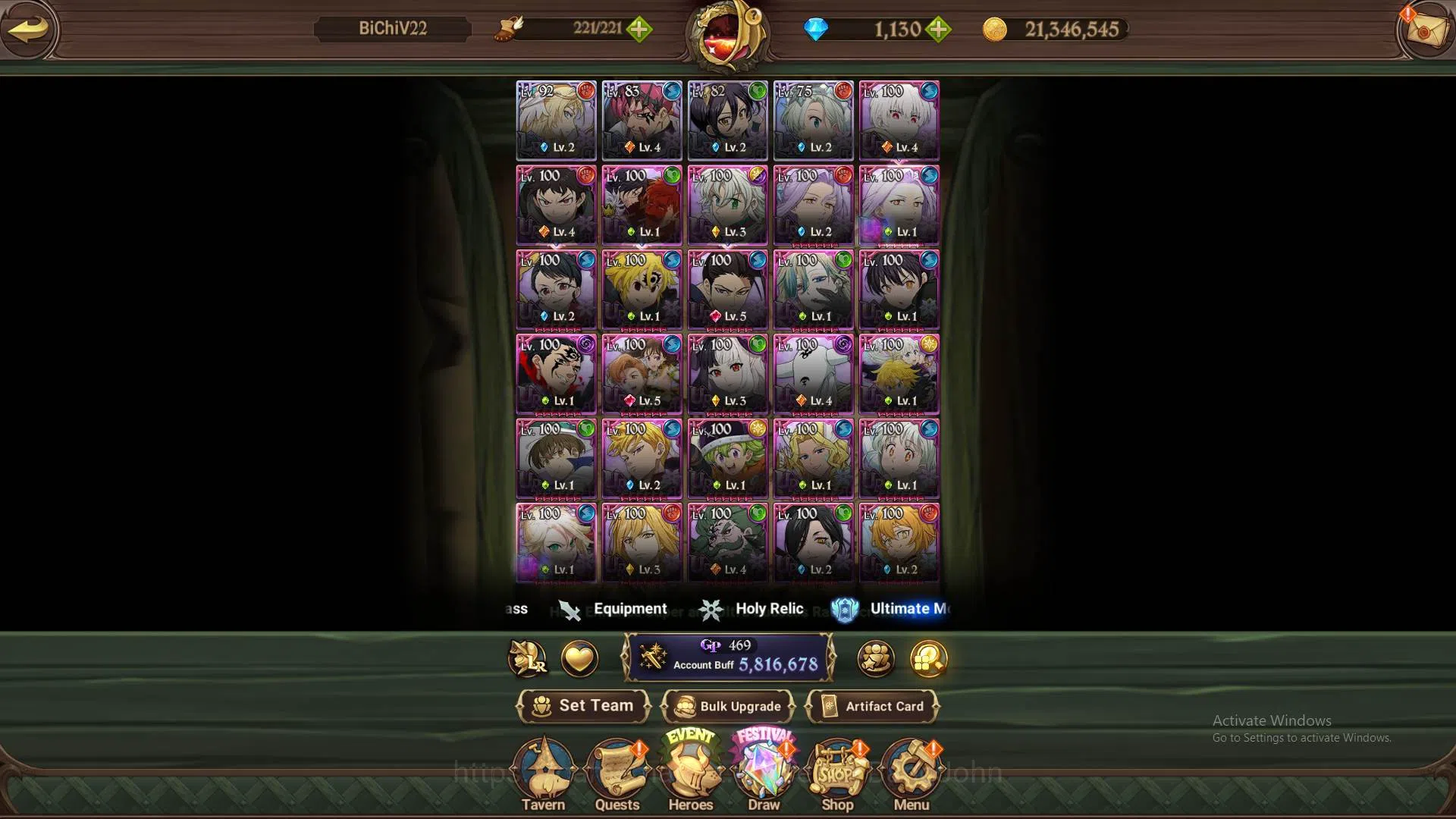 The Seven Deadly Sins: Grand Cross Accounts Endgame ASIA|5.8M CC|LS129-DM 11304LR 17