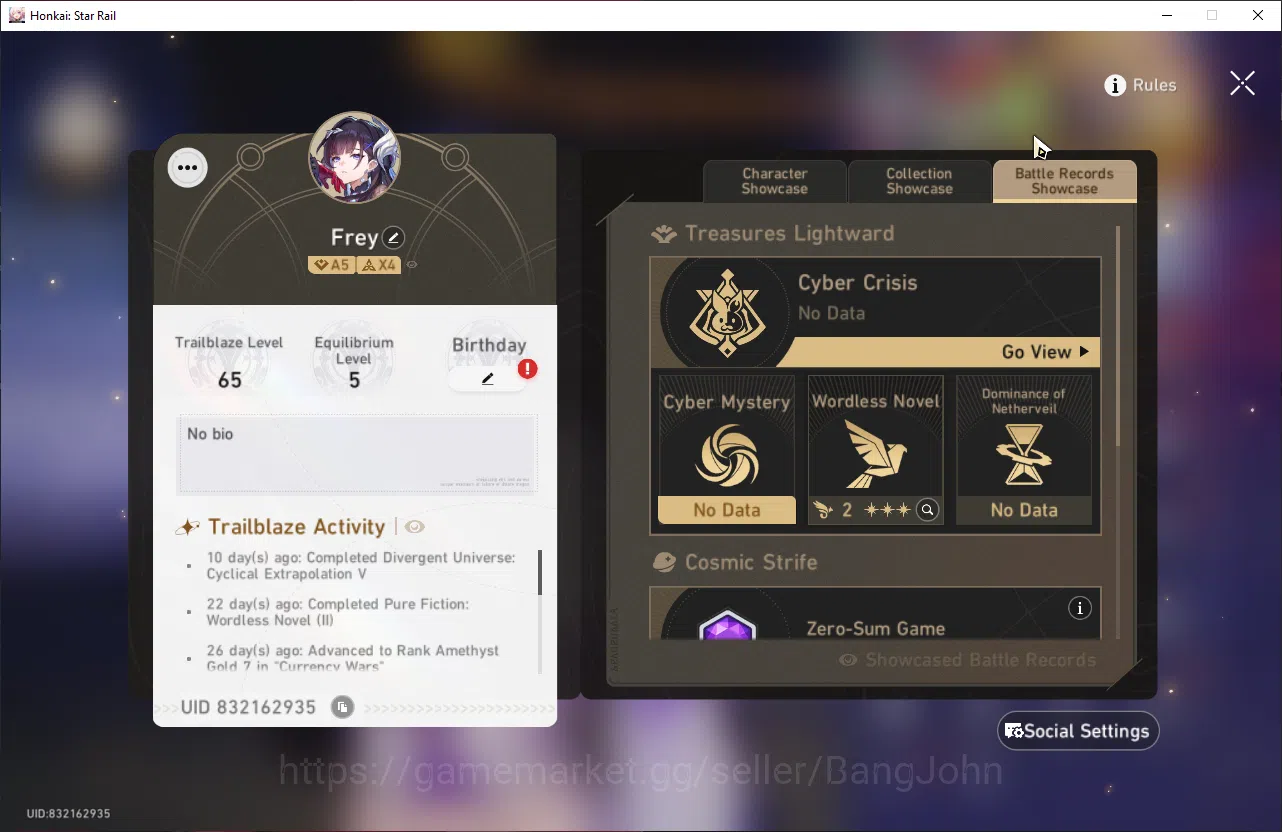 Honkai Star Rail Accounts ASIA | TL 65 | 12 Limit | 3 Golden Ticket | Hysile image 13
