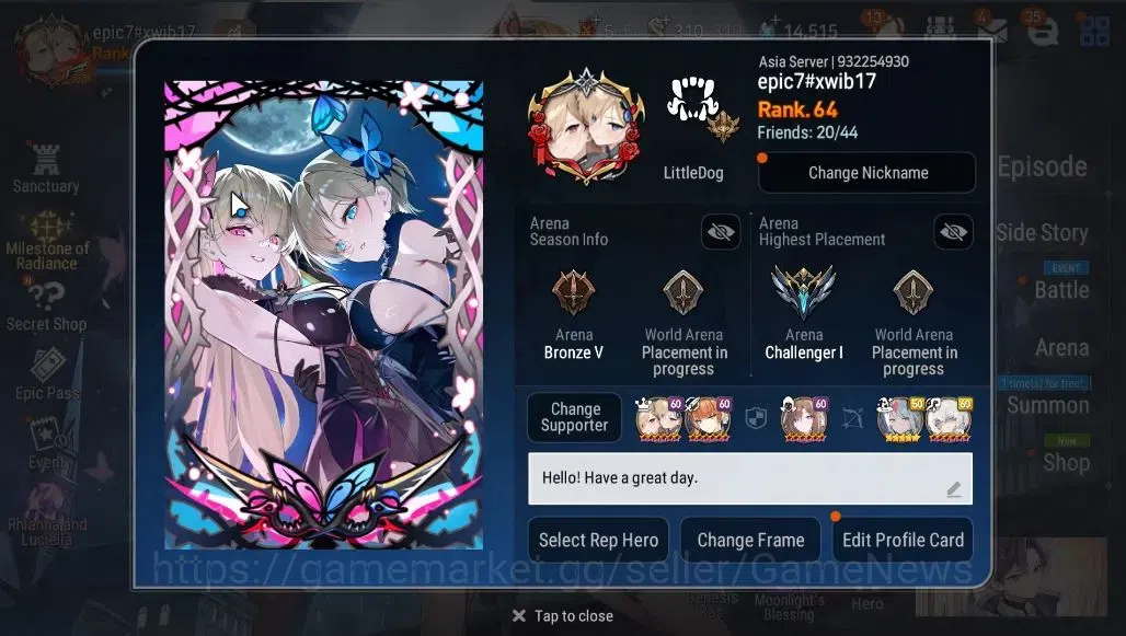 Epic Seven Accounts ASIA Verif|NewEra|15 ML(Rhinna&Luciella,SN Yulha,L image 2