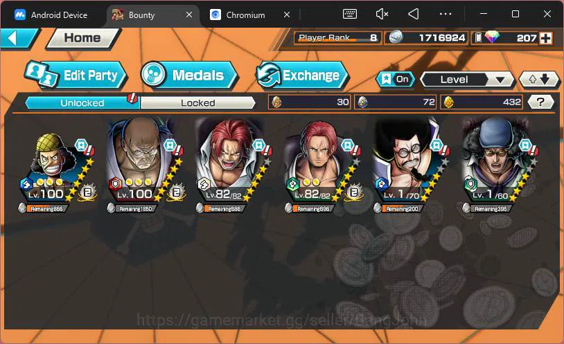 One Piece Bounty Rush Accounts GLOBAL|4ex|5elders Nusjuro,Divine Shank, Red Shank image 6
