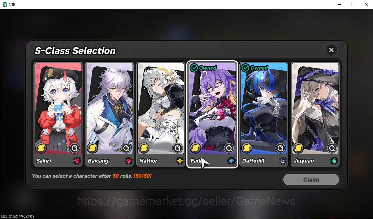 Neverness to Everness Accounts Global SEA|HL 3|2 SSR 1 Limited [Shinku]Char Standart(Fadia,Daffodil)|Selector On 9
