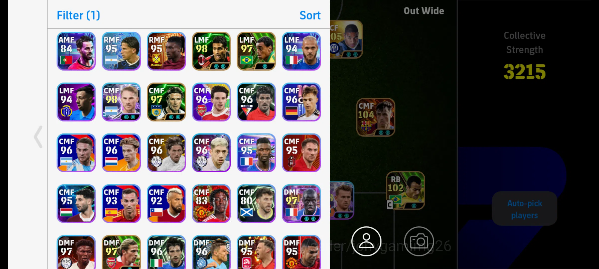 eFootball Accounts 3215 Strength eFootball ID | 108 CF + 100+ Squad | image 1