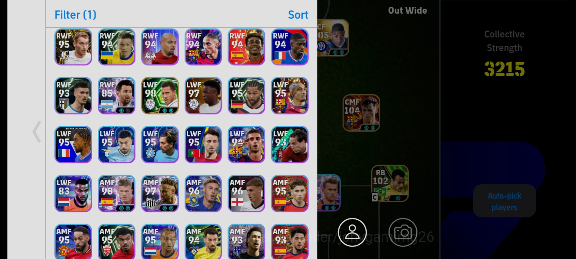 eFootball Accounts 3215 Strength eFootball ID | 108 CF + 100+ Squad | image 3